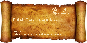 Mahács Leonetta névjegykártya